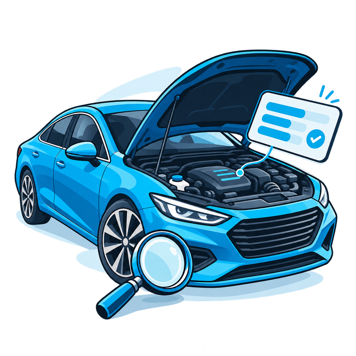 Vehicle climate-control diagnostic service illustration